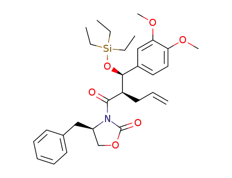 (R)-4-benzyl-3-{(R)-2-[(R)-(3,4-dimethoxyphenyl)(triethylsilyloxy)-methyl]-4-pentenoyl}-2-oxazolidinone