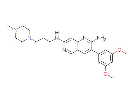 3-(3,5-Dimethoxyphenyl)-7-{[3-(4-methylpiperazin-1-yl)propyl]amino}-1,6-naphthyridin-2-amine