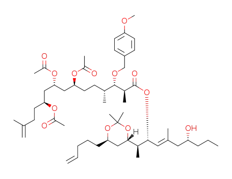 (5S,7R,9S,12R,13S,14S)-15-((2S,3R,7R,E)-2-((4S,6R)-2,2-dimethyl-6-(pent-4-enyl)-1,3-dioxan-4-yl)-7-hydroxy-5-methyldec-4-en-3-yloxy)-13-(4-methoxybenzyloxy)-2,12,14-trimethyl-15-oxopentadec-1-ene-5,7,9-triyl triacetate