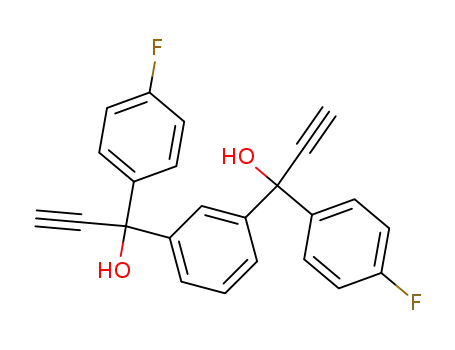Molecular Structure of 874365-01-2 (1,3-di[1-hydroxy-1-(p-fluorophenyl)-prop-2-ynyl]benzene)