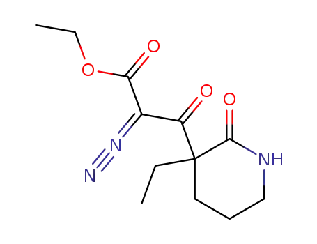 Molecular Structure of 786704-01-6 (2-diazo-3-(3-ethyl-2-oxo-piperidin-3-yl)-3-oxo-propionic acid ethyl ester)