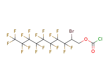 Molecular Structure of 881425-78-1 (Carbonochloridic acid,
2-bromo-3,3,4,4,5,5,6,6,7,7,8,8,9,9,10,10,10-heptadecafluorodecyl
ester)