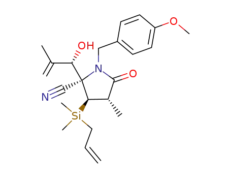 (2R,3R,4S)-3-(Allyl-dimethyl-silanyl)-2-((S)-1-hydroxy-2-methyl-allyl)-1-(4-methoxy-benzyl)-4-methyl-5-oxo-pyrrolidine-2-carbonitrile