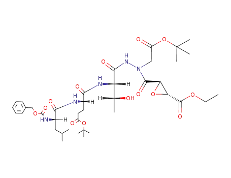 (2R,3R)-3-(N<sup>2</sup>-(N-benzyloxycarbonylleucyl-tert-butoxyglutamylthreonyl)-N<sup>1</sup>-tert-butoxycarbonylmethylhydrazinocarbonyl)oxirane-2-carboxylic acid ethyl ester