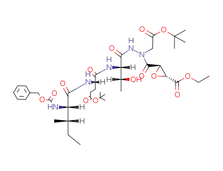 3-(<i>N</i>'-{2-[2-(2-benzyloxycarbonylamino-3-methyl-pentanoylamino)-4-<i>tert</i>-butoxycarbonyl-butyrylamino]-3-hydroxy-butyryl}-<i>N</i>-<i>tert</i>-butoxycarbonylmethyl-hydrazinocarbonyl)-oxirane-2-carboxylic acid ethyl ester