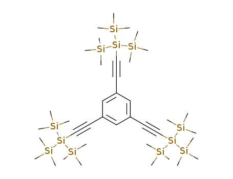 Molecular Structure of 874396-92-6 (1,3,5-tris[2-(tris(trimethylsilyl)silyl)ethynyl]benzene)