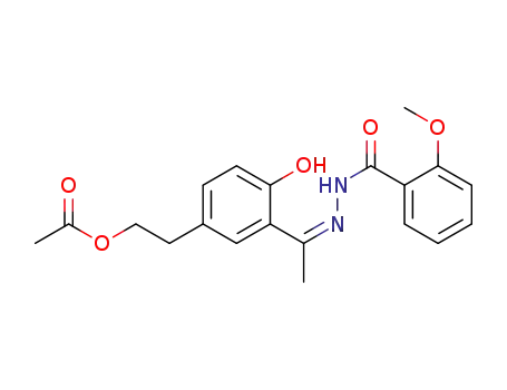 Molecular Structure of 1322684-82-1 ((Z)-4-hydroxy-3-{1-[2-(2-methoxybenzoyl)hydrazono]ethyl}phenethyl acetate)