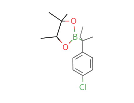 Molecular Structure of 1257661-30-5 (2-(2-(4-chlorophenyl)butan-2-yl)-4,4,5,5-tetramethyl-1,3,2-dioxaborolane)