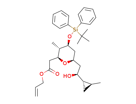 {(2S,3S,4S,6R)-4-(tert-Butyl-diphenyl-silanyloxy)-6-[(S)-2-hydroxy-2-((1S,2S)-2-methyl-cyclopropyl)-ethyl]-3-methyl-tetrahydro-pyran-2-yl}-acetic acid allyl ester