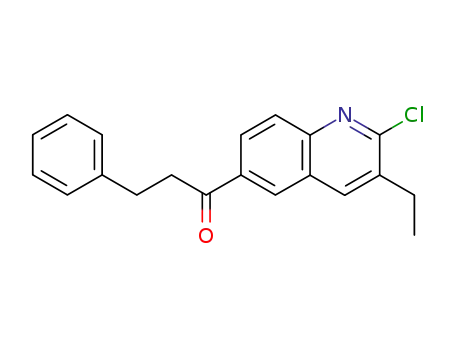 Molecular Structure of 409341-28-2 (1-Propanone, 1-(2-chloro-3-ethyl-6-quinolinyl)-3-phenyl-)