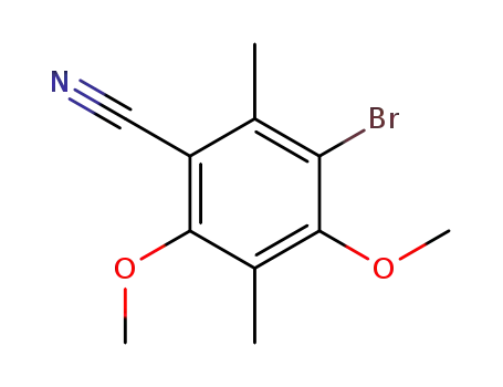Molecular Structure of 807628-78-0 (Benzonitrile, 3-bromo-4,6-dimethoxy-2,5-dimethyl-)