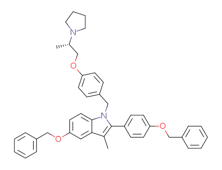 Molecular Structure of 869006-49-5 (5-benzyloxy-2-(4-benzyloxy-phenyl)-3-methyl-1-[4-(2-pyrrolidin-1-yl-propoxy)-benzyl]-1<i>H</i>-indole)