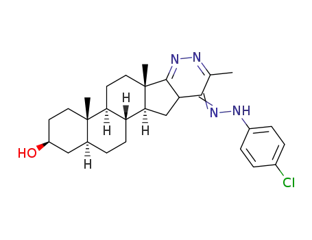 Molecular Structure of 1263181-09-4 (3β-hydroxy-3'-methyl-4'-(p-chlorophenylhydrazono)-4',5'-dihydropyridazino[5',6':16,17]-5α-androstane)
