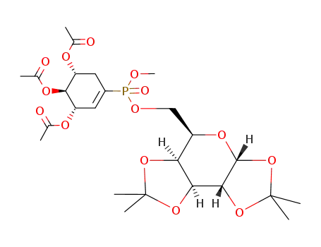 methyl 1,2:3,4-di-O-isopropylidene-α-D-galactopyranos-6-yl [(3S,4S,5R)-3,4,5-triacetoxy-1-cyclohexenephosphonate]