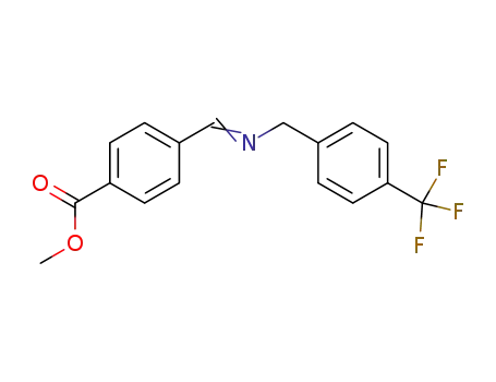 Molecular Structure of 1276692-13-7 (N-(4-(methylcarboxy)benzylidene)-p-trifluoromethylbenzylamine)