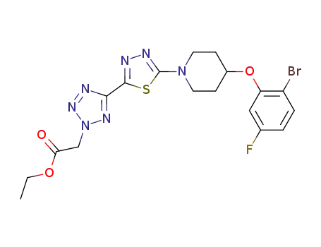 ethyl (5-{5-[4-(2-bromo-5-fluorophenoxy)piperidin-1-yl]-1,3,4-thiadiazol-2-yl}-2H-tetrazol-2-yl)acetate