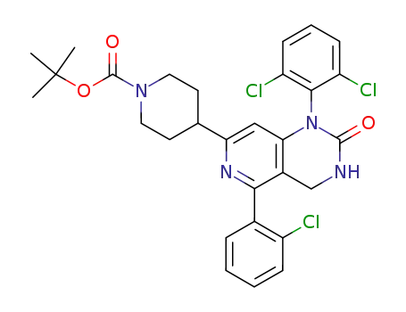 4-[5-(2-chloro-phenyl)-1-(2,6-dichloro-phenyl)-2-oxo-1,2,3,4-tetrahydro-pyrido[4,3-<i>d</i>]pyrimidin-7-yl]-piperidine-1-carboxylic acid <i>tert</i>-butyl ester