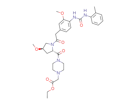 ethyl 4-[4-methoxy-1-[3-methoxy-4-[N'-(2-methylphenyl)ureido]phenylacetyl]-(2S)-pyrrolidinylcarbonyl]-1-piperazinylacetate