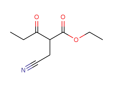 Molecular Structure of 869641-02-1 (Pentanoic acid, 2-(cyanomethyl)-3-oxo-, ethyl ester)