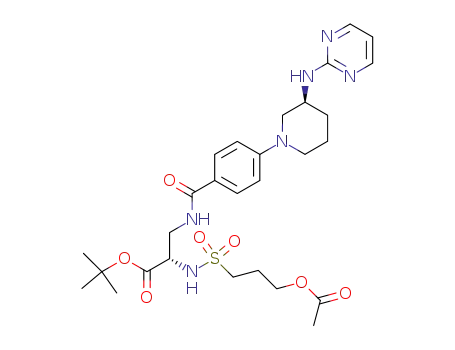 tert-butyl (2S)-(3-acetoxypropane-1-sulfonyl)amino-3-[4-{(3S)-(pyrimidin-2-ylamino)piperidin-1-yl}benzoylamino]propionate