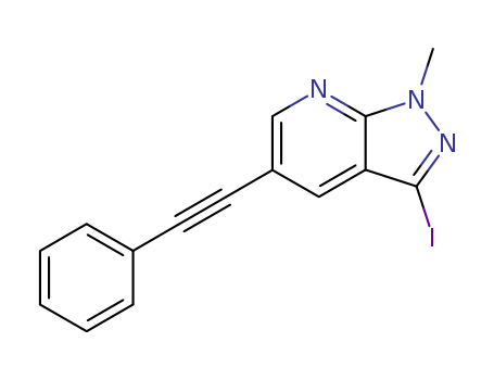 1-methyl-3-iodo-5-phenylethynyl-1H-pyrazolo[3,4-b]pyridine