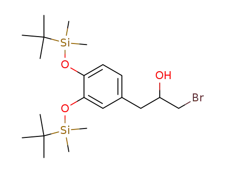 Molecular Structure of 854737-60-3 (1-bromo-2-hydroxy-3-(3,4-di-t-butyldimethylsilyloxy)phenyl propane)