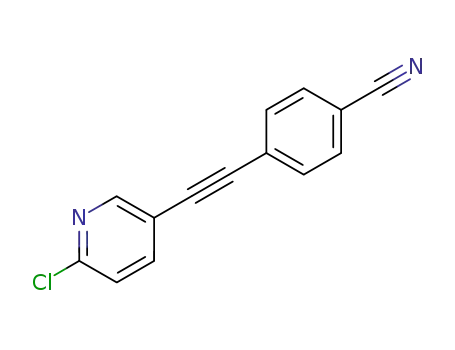 Molecular Structure of 880266-35-3 (4-(6-chloropyridine-3-ylethynyl)benzonitrile)