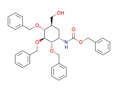 benzyl ((1S,2S,3S,4R,5R)-2,3,4-Tris(benzyloxy)-5-(hydroxymethyl)cyclohexyl)carbamate
