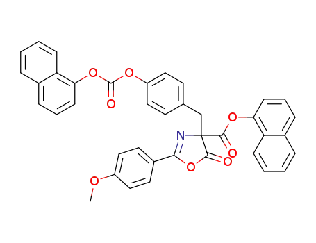 naphthalen-1-yl 2-(4-methoxyphenyl)-4-(4-((naphthalen-1-yloxy)carbonyloxy)benzyl)-5-oxo-4,5-dihydrooxazole-4-carboxylate