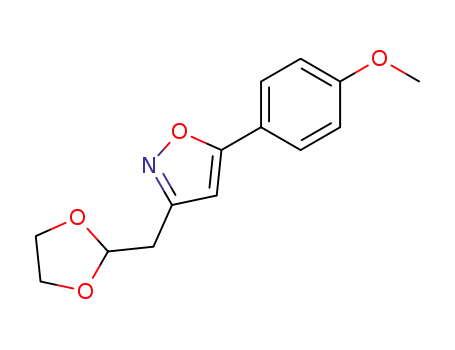 Molecular Structure of 467221-26-7 (3-[1,3]dioxolan-2-ylmethyl-5-(4-methoxy-phenyl)-isoxazole)