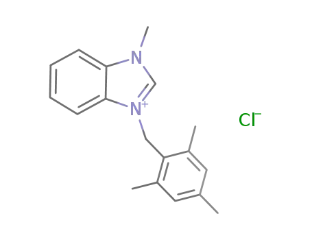 Molecular Structure of 1258272-04-6 (1-methyl-3-(2,4,6-trimethylbenzyl)benzimidazolium chloride)