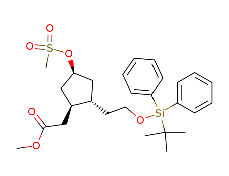 methyl (1R,2S,4S)-2-{2-{[(tert-butyl)diphenylsilyl]oxy}ethyl}-4-[(methylsulfonyl)oxy]cyclopentaneacetate
