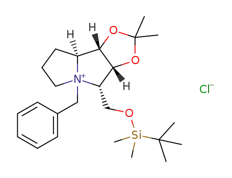 (3aR,4S,8aS,8bS)-5-benzyl-4-((tert-butyldimethylsilyloxy)methyl)-2,2-dimethyloctahydro-[1,3]dioxolo[4,5-a]pyrrolizin-5-ium chloride