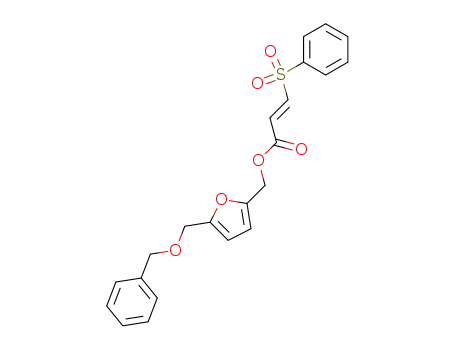 Molecular Structure of 878485-35-9 (2-Propenoic acid, 3-(phenylsulfonyl)-,
[5-[(phenylmethoxy)methyl]-2-furanyl]methyl ester, (2E)-)