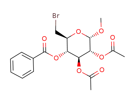 Methyl 2,3-di-o-acetyl-4-o-benzoyl-6-bromo-6-deoxyhexopyranoside