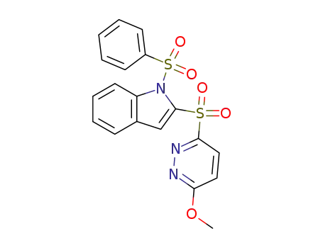 Molecular Structure of 463976-47-8 (3-methoxy-6-(N-phenylsulfonylindole-2-sulfonyl)pyridazine)