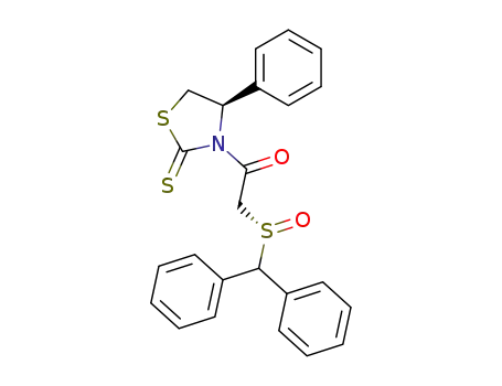 Molecular Structure of 827603-88-3 (2-Thiazolidinethione, 3-[[(S)-(diphenylmethyl)sulfinyl]acetyl]-4-phenyl-,
(4R)-)