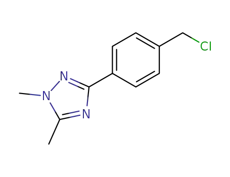 Molecular Structure of 848439-22-5 (1H-1,2,4-Triazole, 3-[4-(chloromethyl)phenyl]-1,5-dimethyl-)
