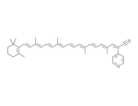 Molecular Structure of 1263469-92-6 (all-trans-7'-cyano-7'-pyridyl-7'-apo-β-carotene)