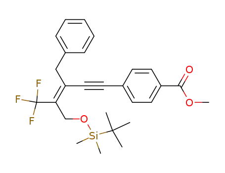 4-[3-benzyl-4-(<i>tert</i>-butyl-dimethyl-silanyloxymethyl)-5,5,5-trifluoro-pent-3-en-1-ynyl]-benzoic acid methyl ester