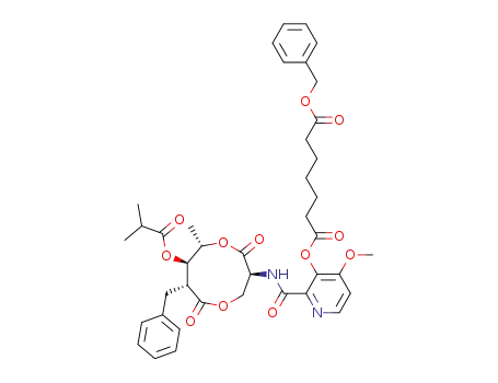 Heptanedioic acid benzyl ester 2-((3S,7R,8R,9S)-7-benzyl-8-isobutyryloxy-9-methyl-2,6-dioxo-[1,5]dioxonan-3-ylcarbamoyl)-4-methoxy-pyridin-3-yl ester