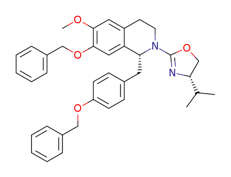 Molecular Structure of 1263209-99-9 (2-[4,5-dihydro-4((S)-1-methylethyl)-2-oxazolyl]-(R)-1-(4-benzyloxybenzyl)-6-methoxy-7-benzyloxy-1,2,3,4-tetrahydroisoquinoline)