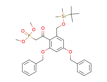 {2-[2,4-bis-benzyloxy-6-(tert-butyl-dimethyl-silanyloxymethyl)-phenyl]-2-oxo-ethyl}-phosphonic acid dimethyl ester