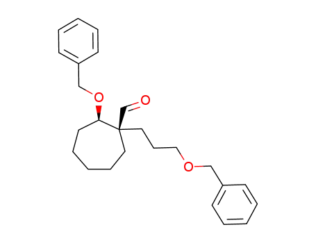 Molecular Structure of 802903-31-7 (Cycloheptanecarboxaldehyde,
2-(phenylmethoxy)-1-[3-(phenylmethoxy)propyl]-, (1R,2R)-)