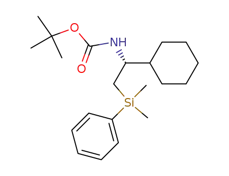 Molecular Structure of 849178-88-7 (Carbamic acid, [(1R)-1-cyclohexyl-2-(dimethylphenylsilyl)ethyl]-,
1,1-dimethylethyl ester)