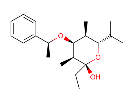 (-)-(2R,3S,4S,5R,6S)-2-ethyl-6-isopropyl-3,5-dimethyl-4-((1S)-1-phenylethoxy)tetrahydro-2H-pyran-2-ol