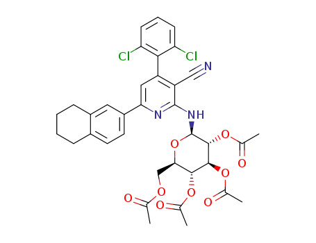 4-(2,6-dichlorophenyl)-6-(1,2,3,4-tetrahydronaphthalen-6-yl)-2-(2,3,4,6-tetra-O-acetyl-β-D-glucopyranosylimino)pyridine-3-carbonitrile