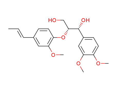 Molecular Structure of 1395081-63-6 ((1R,2R)-1-(3,4-dimethoxyphenyl)-2-(2-methoxy-4-((E)-prop-1-enyl)phenoxy)propane-1,3-diol)