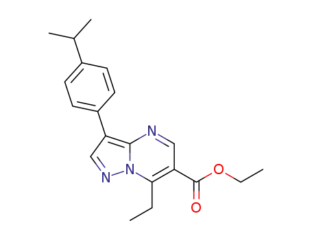 Molecular Structure of 1370287-41-4 (ethyl 7-ethyl-3-(4-isopropylphenyl)pyrazolo[1,5-a]pyrimidine-6-carboxylate)