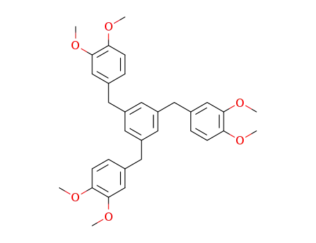 Molecular Structure of 1393084-21-3 (1,3,5-tris(3,4-dimethoxybenzyl)benzene)